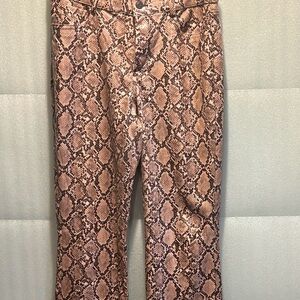 Zara Tan Pants Snakeskin